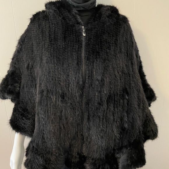 Crochet Black Mink Cape - Picture 3 of 5